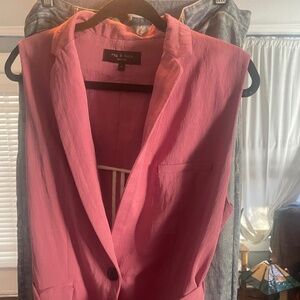 Margot Tencel™-blend Twill Vest In Pink